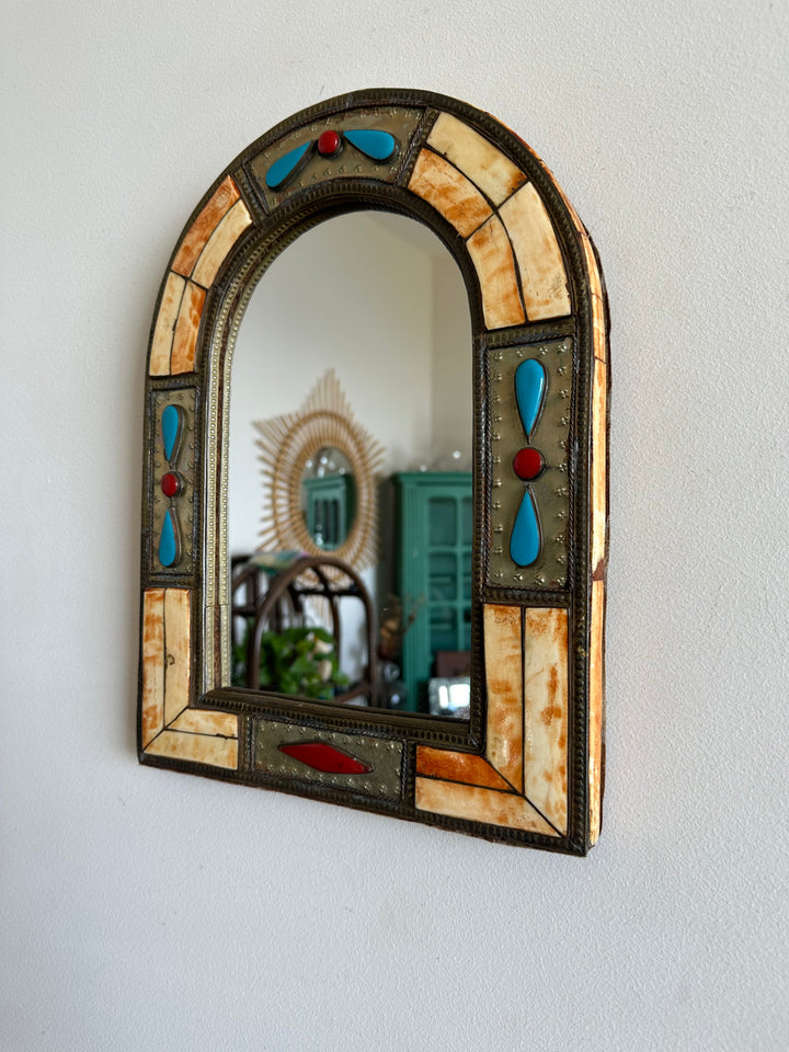 Miroir en bois style oriental années 70