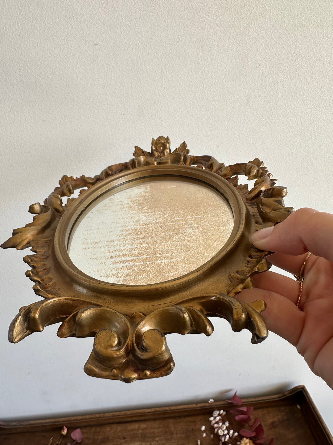 Miroir fantaisie doré style rococo