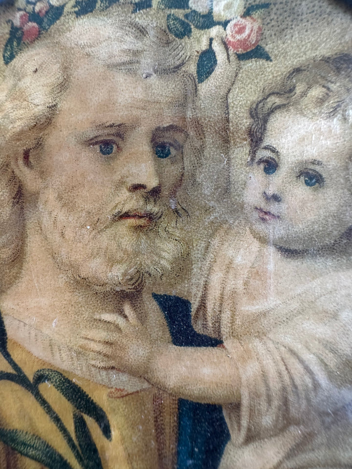 Médaillon religieux Saint Joseph et l'enfant Jésus