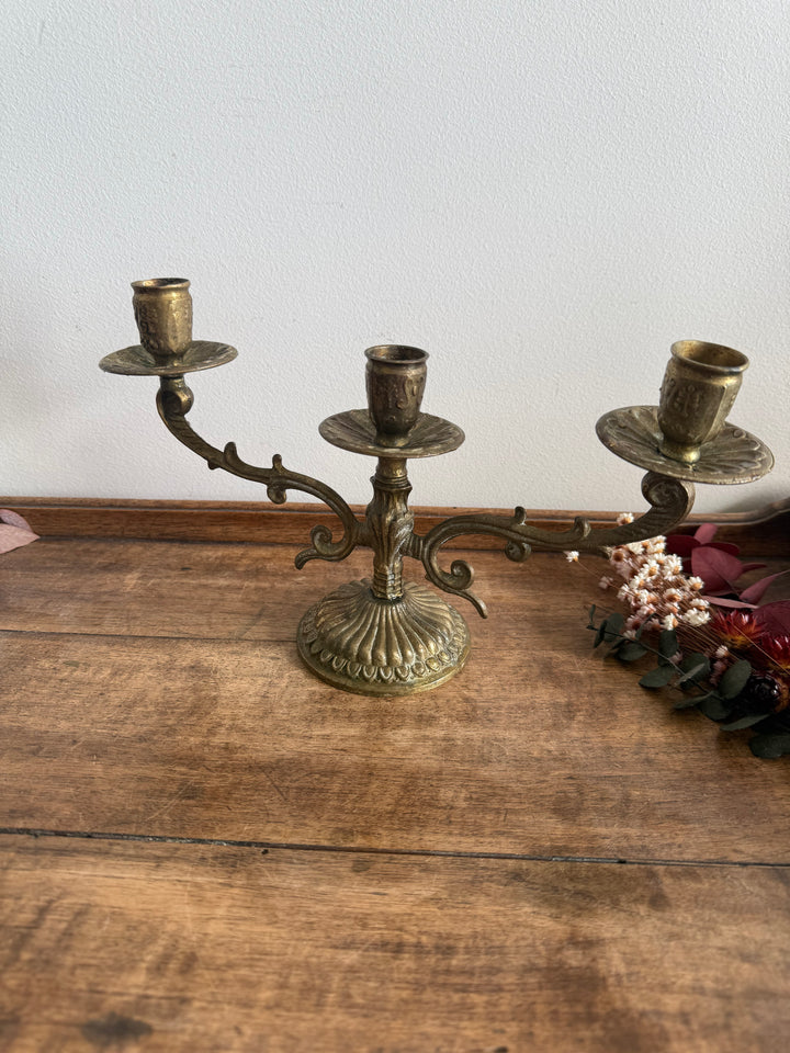 Chandelier à trois tête en laiton