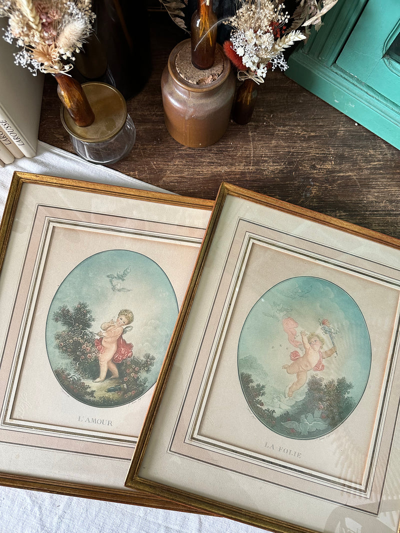 Gravures encadrées selon Fragonard