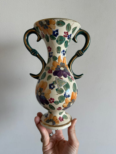 Vase en céramique émaillé peint à la main