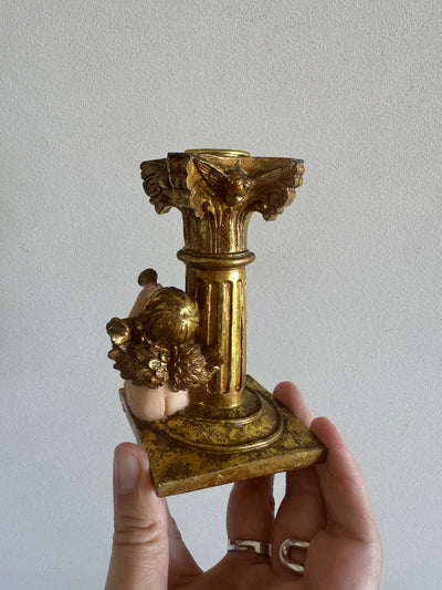 Bougeoirs rococo cherubins musiciens