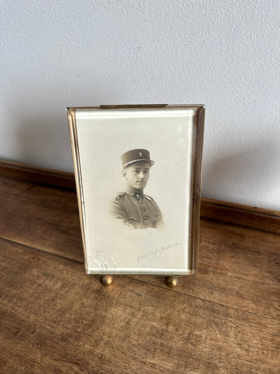 Cadres photos en laiton et verre biseauté époque Napoléon III