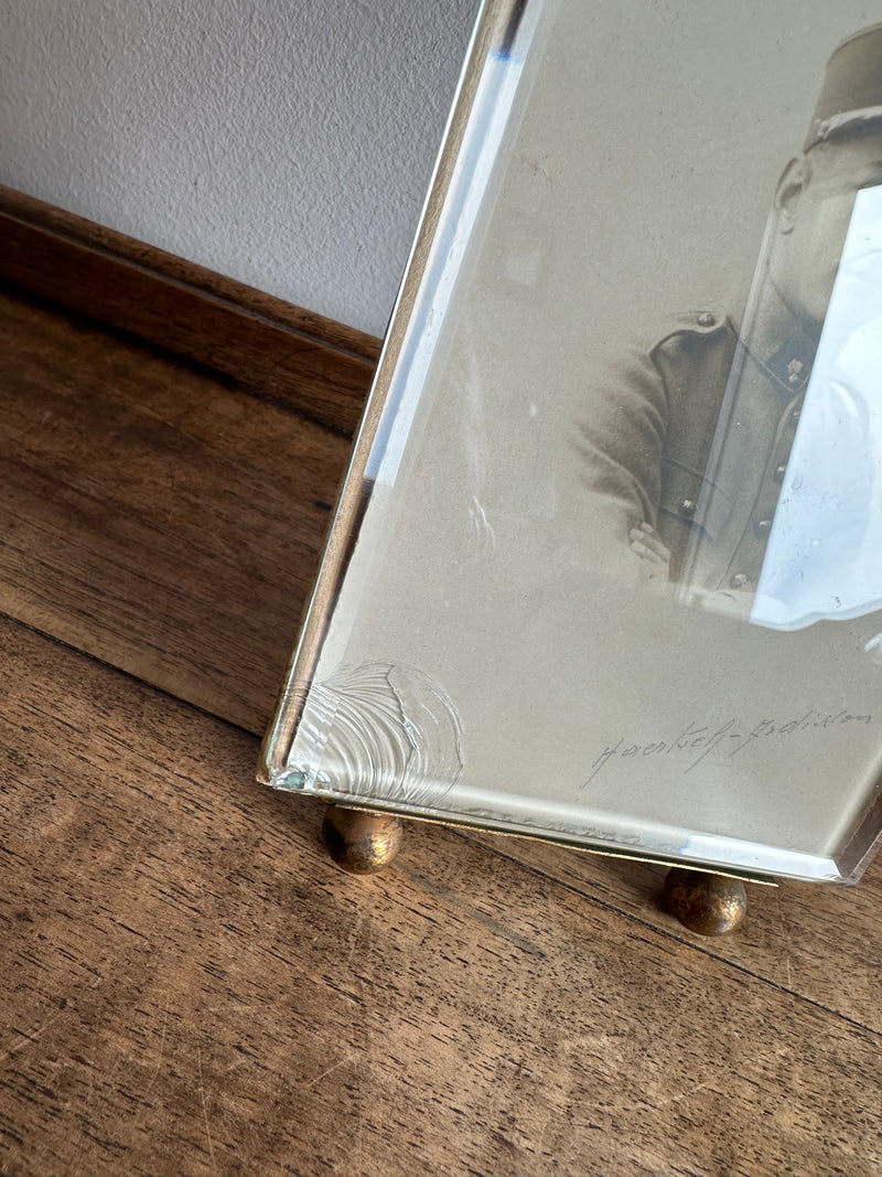 Cadres photos en laiton et verre biseauté époque Napoléon III