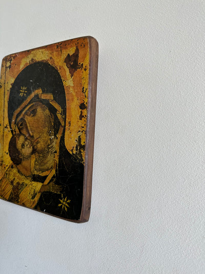 Icone religieuse "La mère de Dieu" sur bois