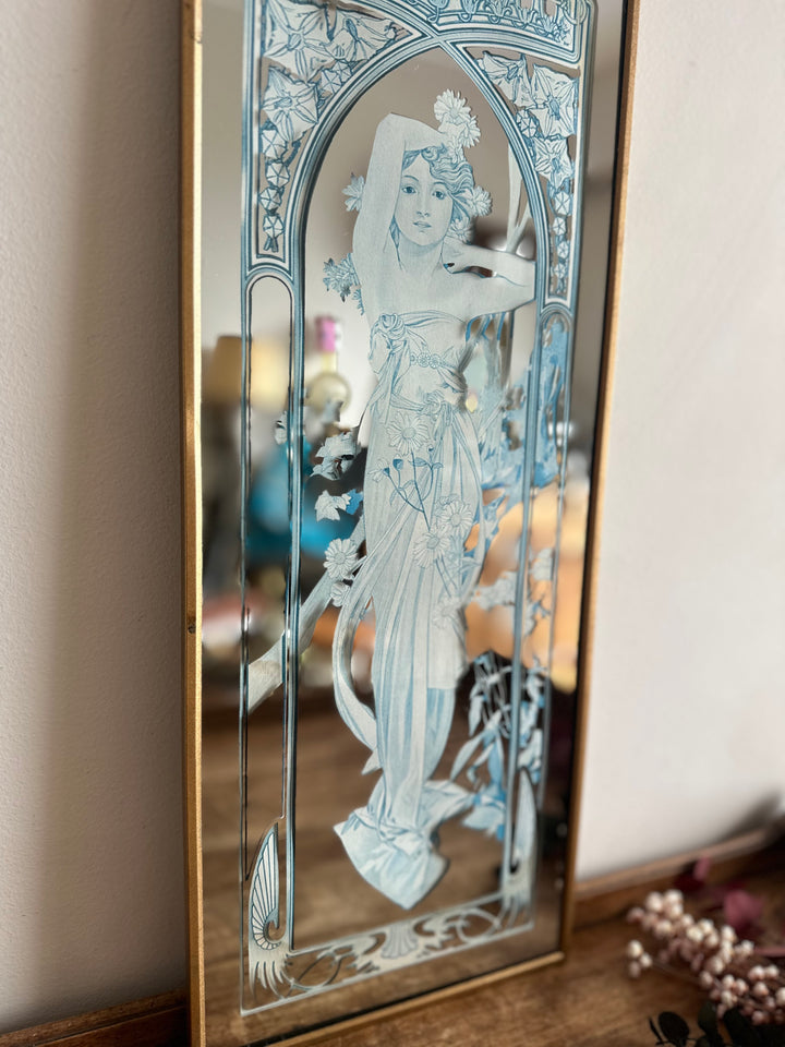 Miroir d'après mucha années 60 style Art Nouveau