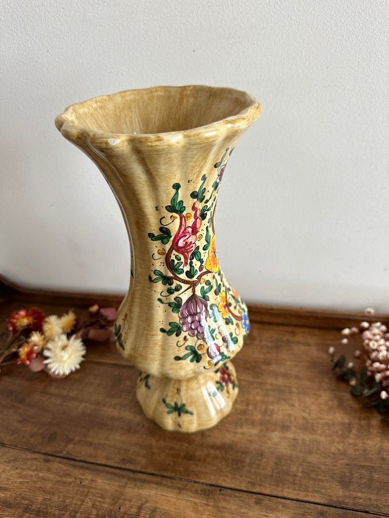 Vase en terre cuite peinte à la main fabrication italienne