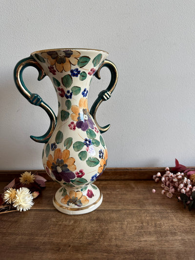Vase en céramique émaillé peint à la main