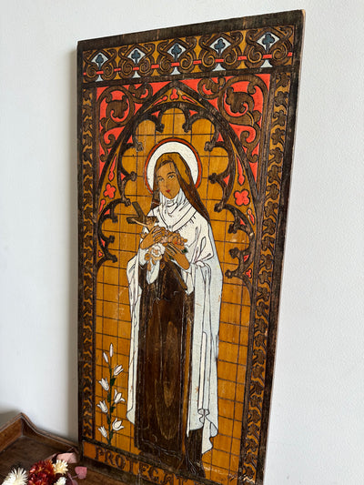 Sainte thérèse de Lisieux Protegat Nos gravure sur bois