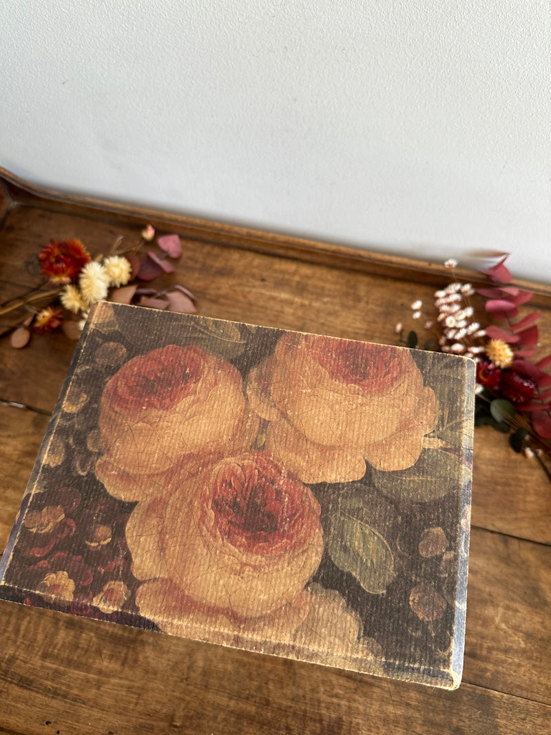 Coffret en bois recouvert de papier floral italien