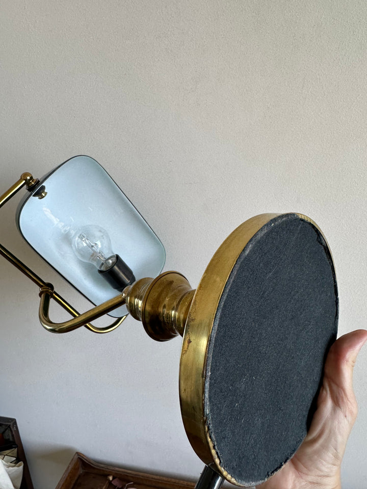 Lampe de notaire opaline verte années 90