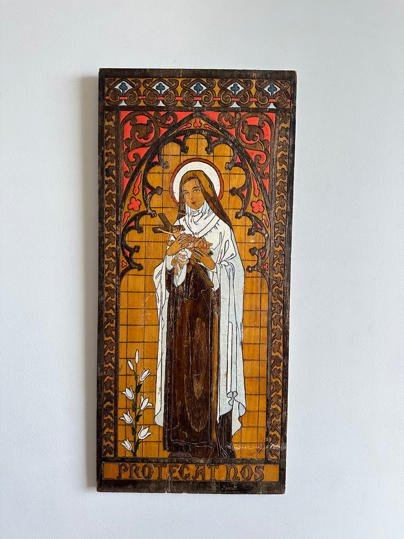 Sainte thérèse de Lisieux Protegat Nos gravure sur bois