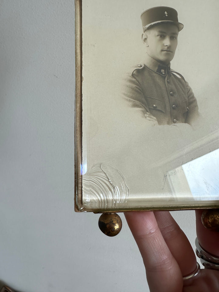 Cadres photos en laiton et verre biseauté époque Napoléon III