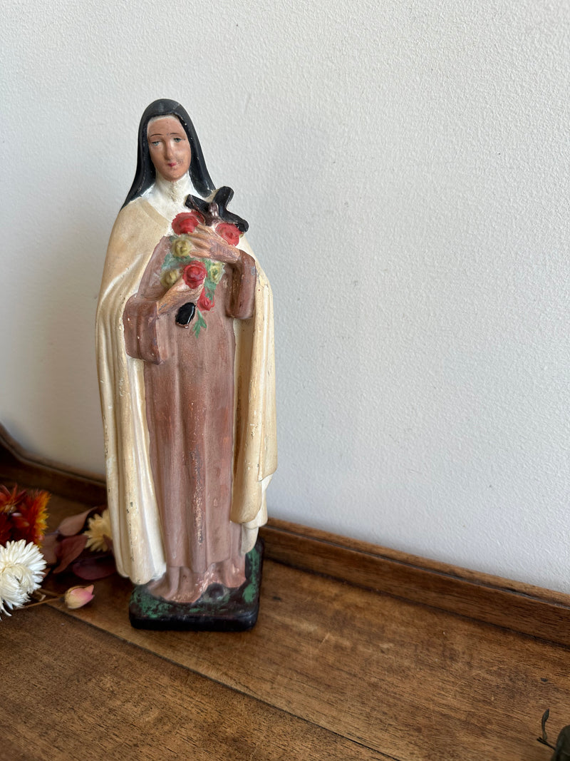 Statuette Sainte Thérèse de Lisieux en plâtre