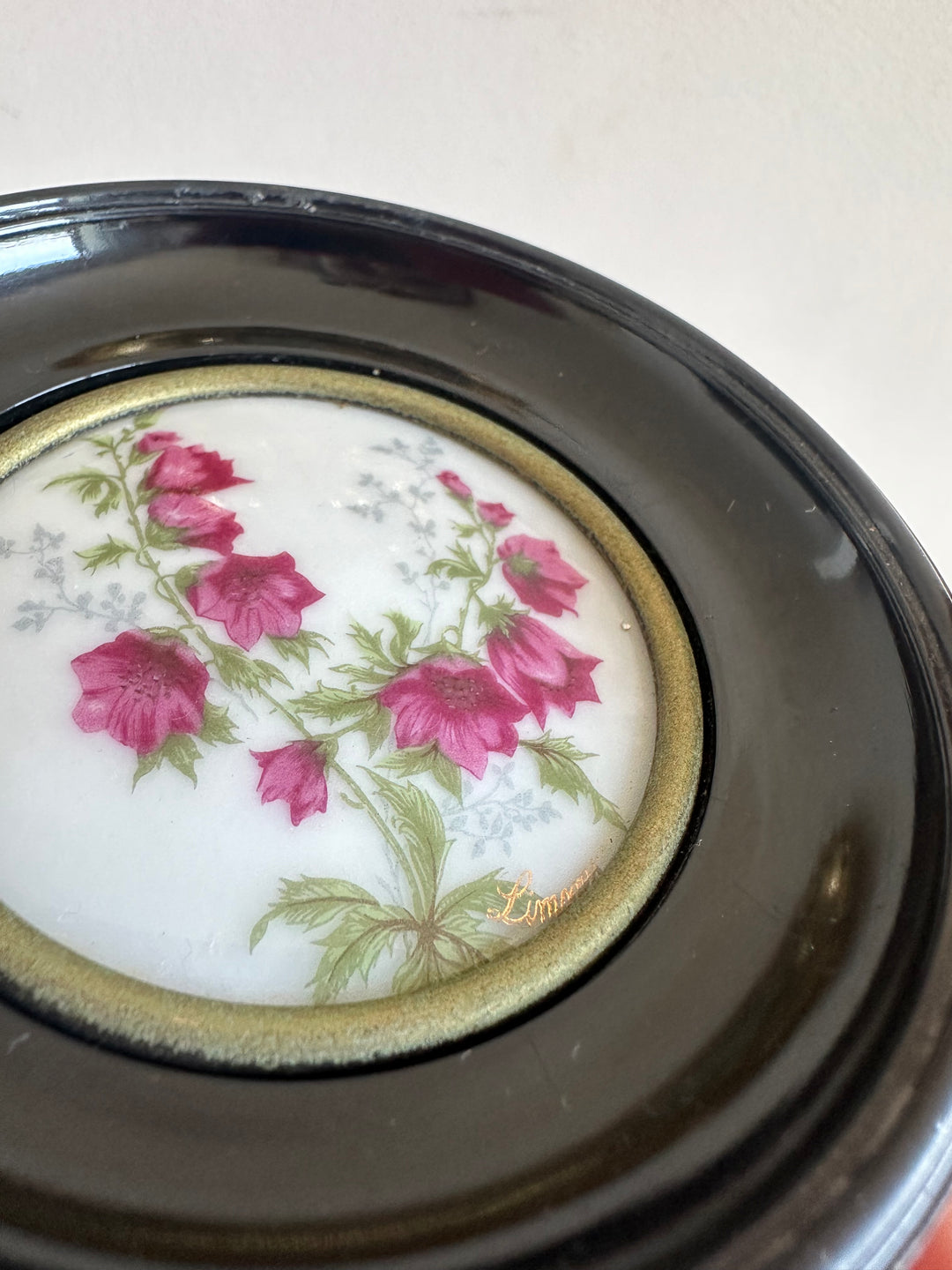 Impressions sur porcelaine de Limoges encadrement rond