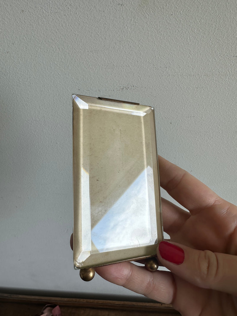 Cadre photo à poser en laiton Napoléon III verre biseauté