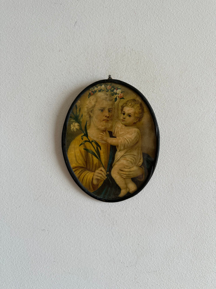 Médaillon religieux Saint Joseph et l'enfant Jésus