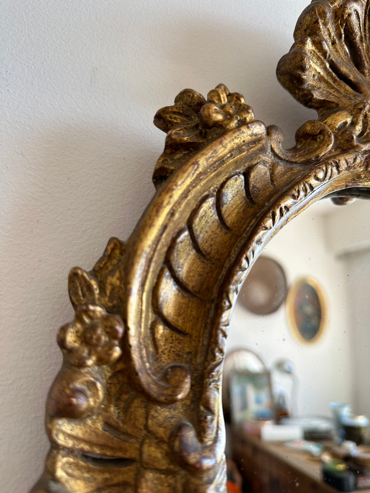 Miroir en bois et stuc 19ème style rococo