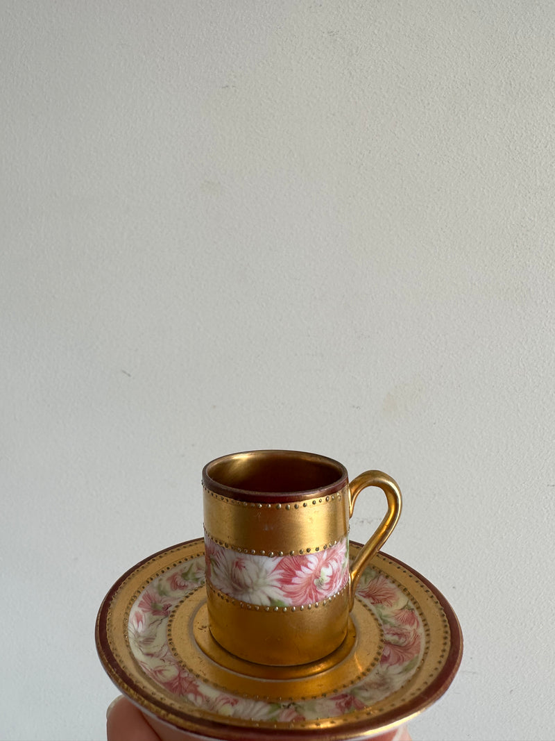 Tasse miniature dorée porcelaine