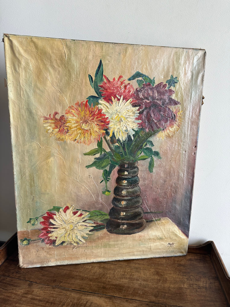 Peinture bouquet de fleurs taille XL