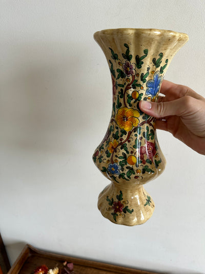 Vase en terre cuite peinte à la main fabrication italienne