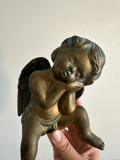 Angelot en plâtre façon bronze