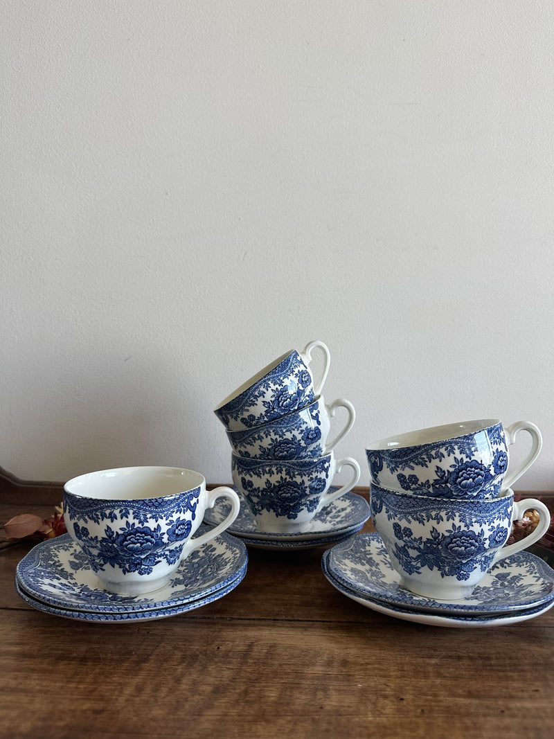 Service à thé 6 tasses Wedgwood Tunstall ltd England