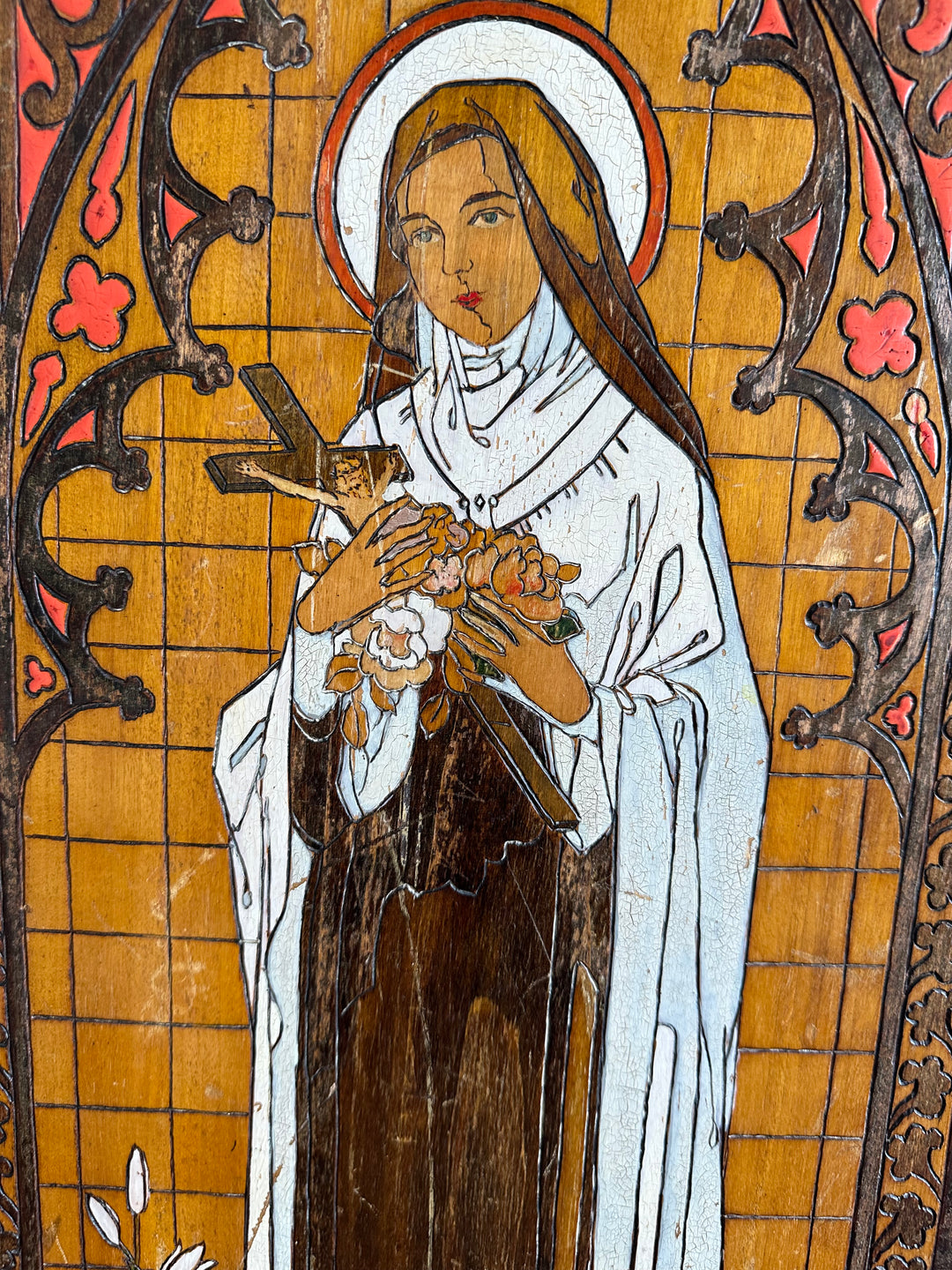 Sainte thérèse de Lisieux Protegat Nos gravure sur bois