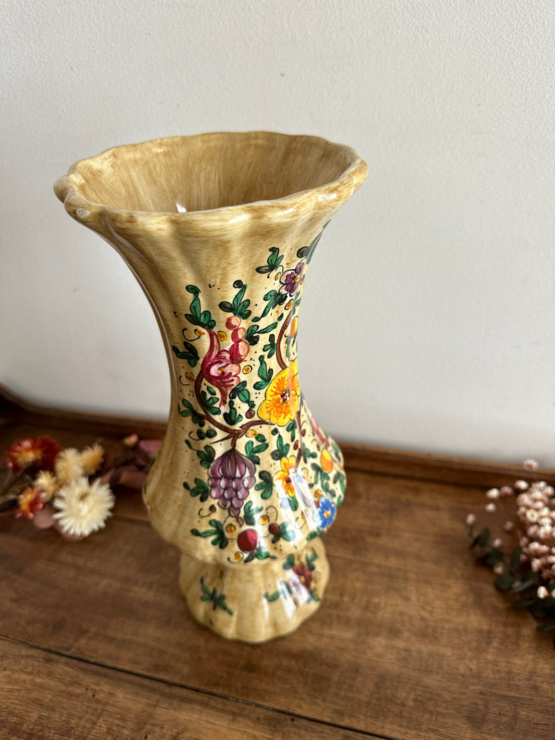 Vase en terre cuite peinte à la main fabrication italienne