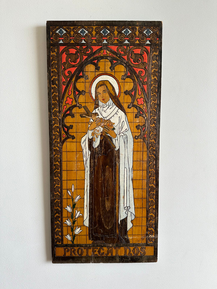 Sainte thérèse de Lisieux Protegat Nos gravure sur bois