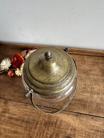 Boite à biscuits en verre gravé époque Napoléon III