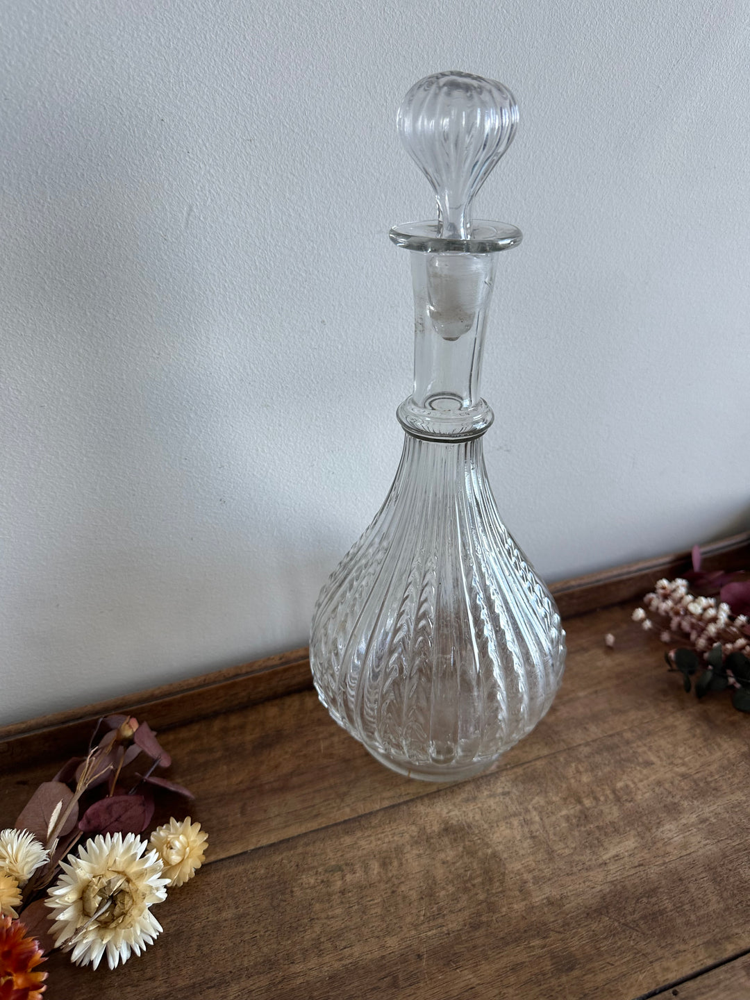 Carafe décanteur en verre moulé ballon rond