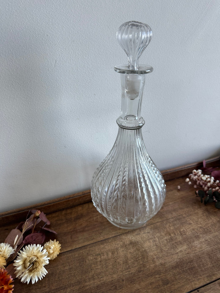 Carafe décanteur en verre moulé ballon rond