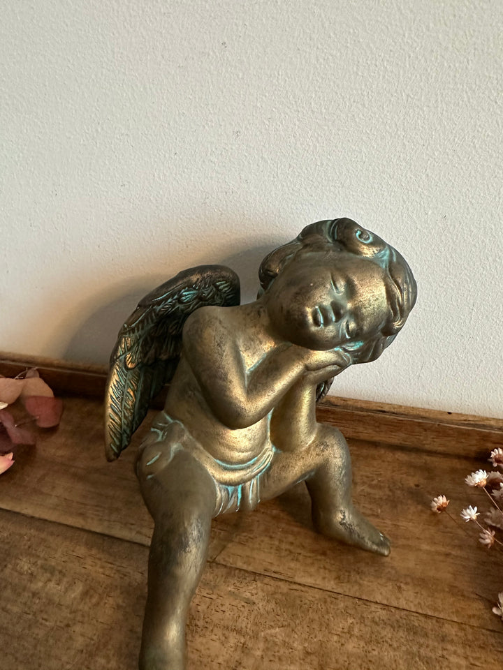 Angelot en plâtre façon bronze