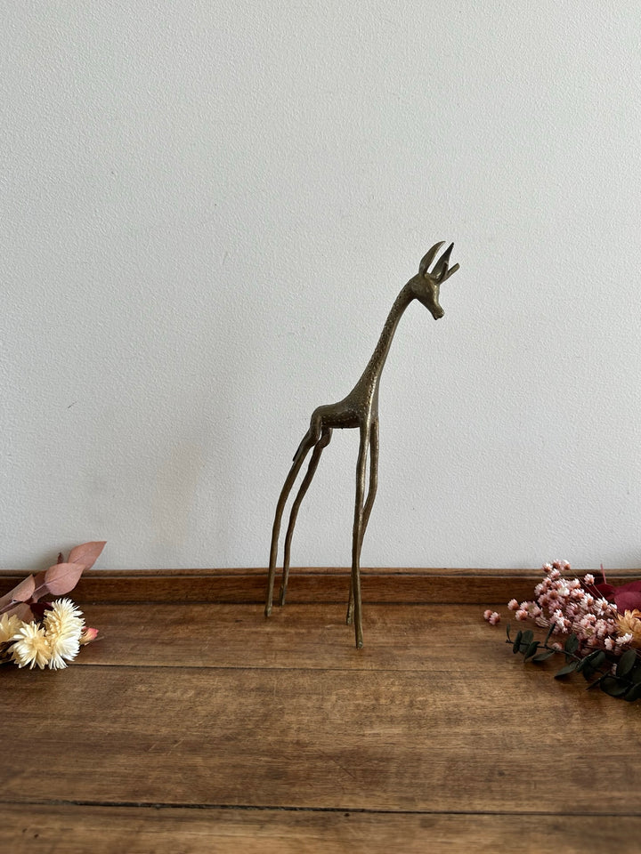 Girafe en laiton vintage