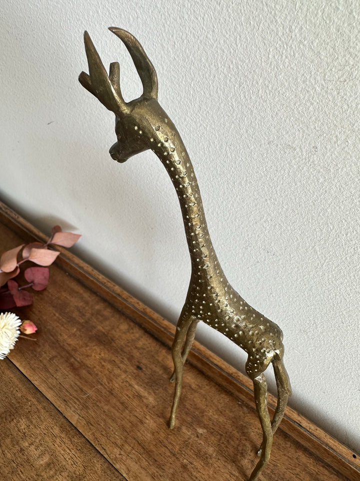 Girafe en laiton vintage