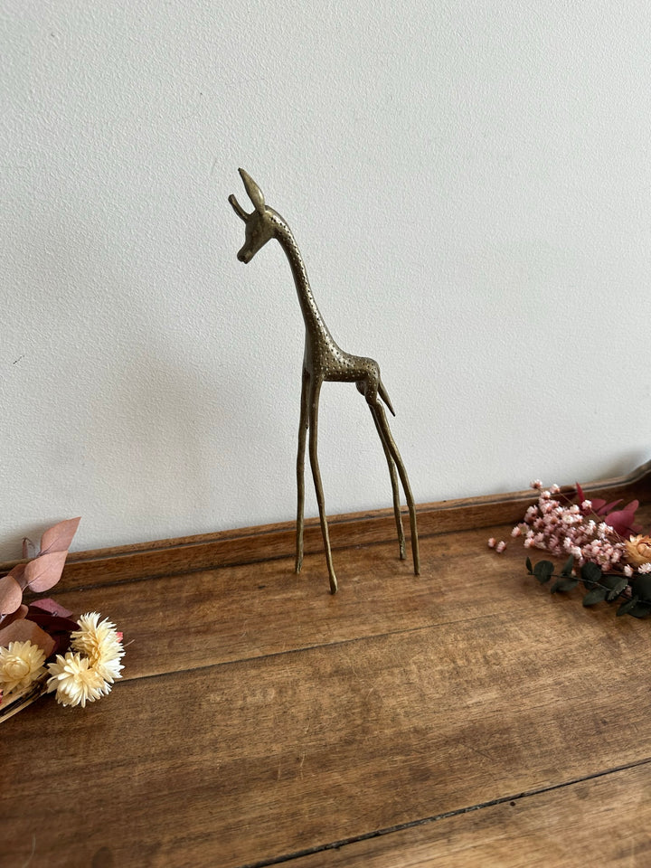 Girafe en laiton vintage