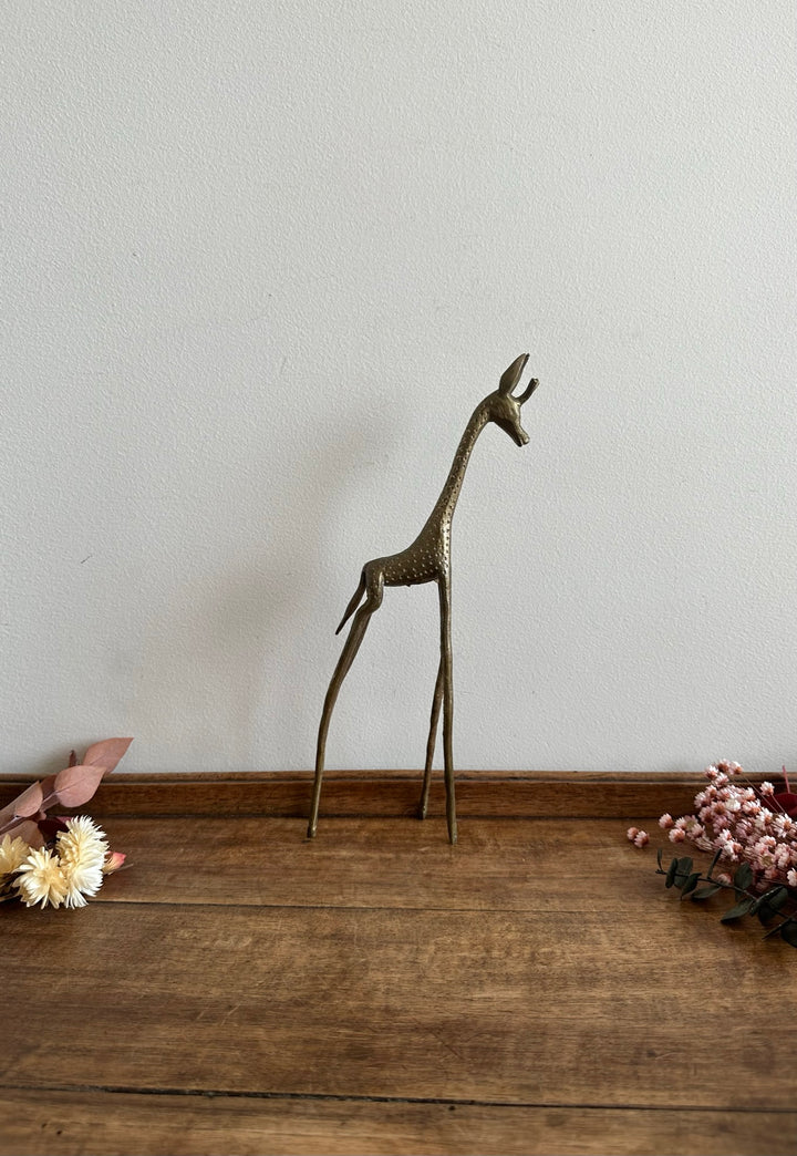 Girafe en laiton vintage