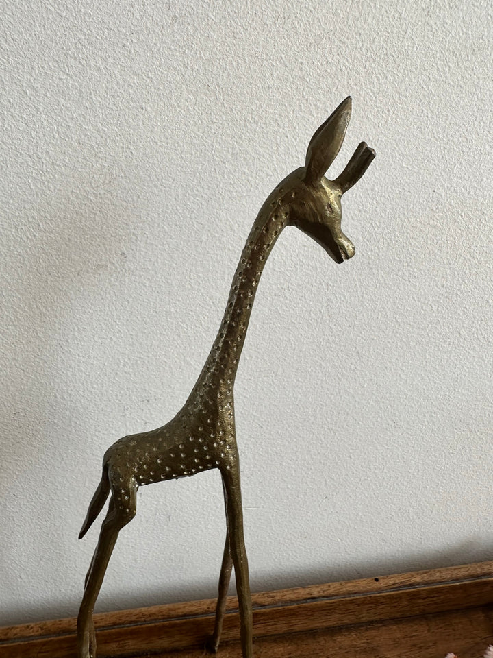 Girafe en laiton vintage