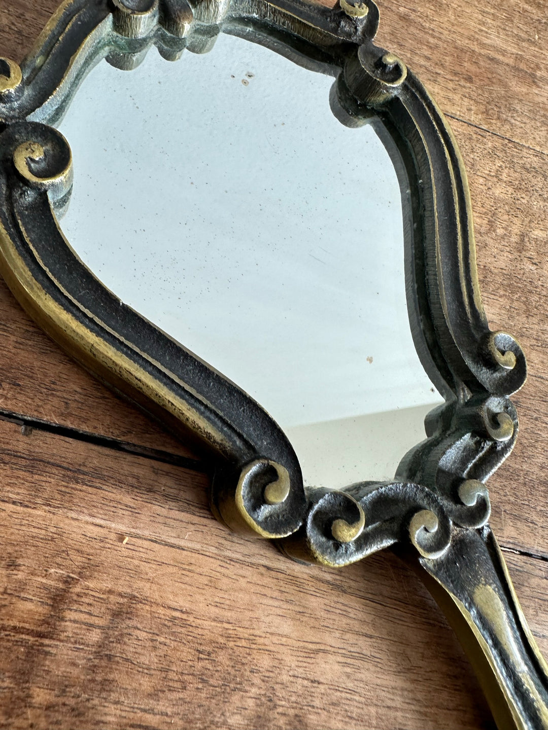 Miroir à main à poser en bronze