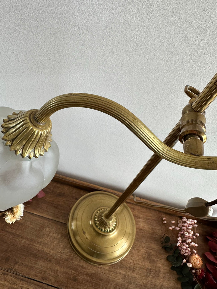 Lampe tulipe à bascule en laiton