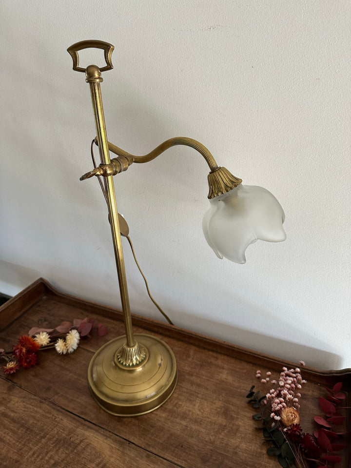 Lampe tulipe à bascule en laiton