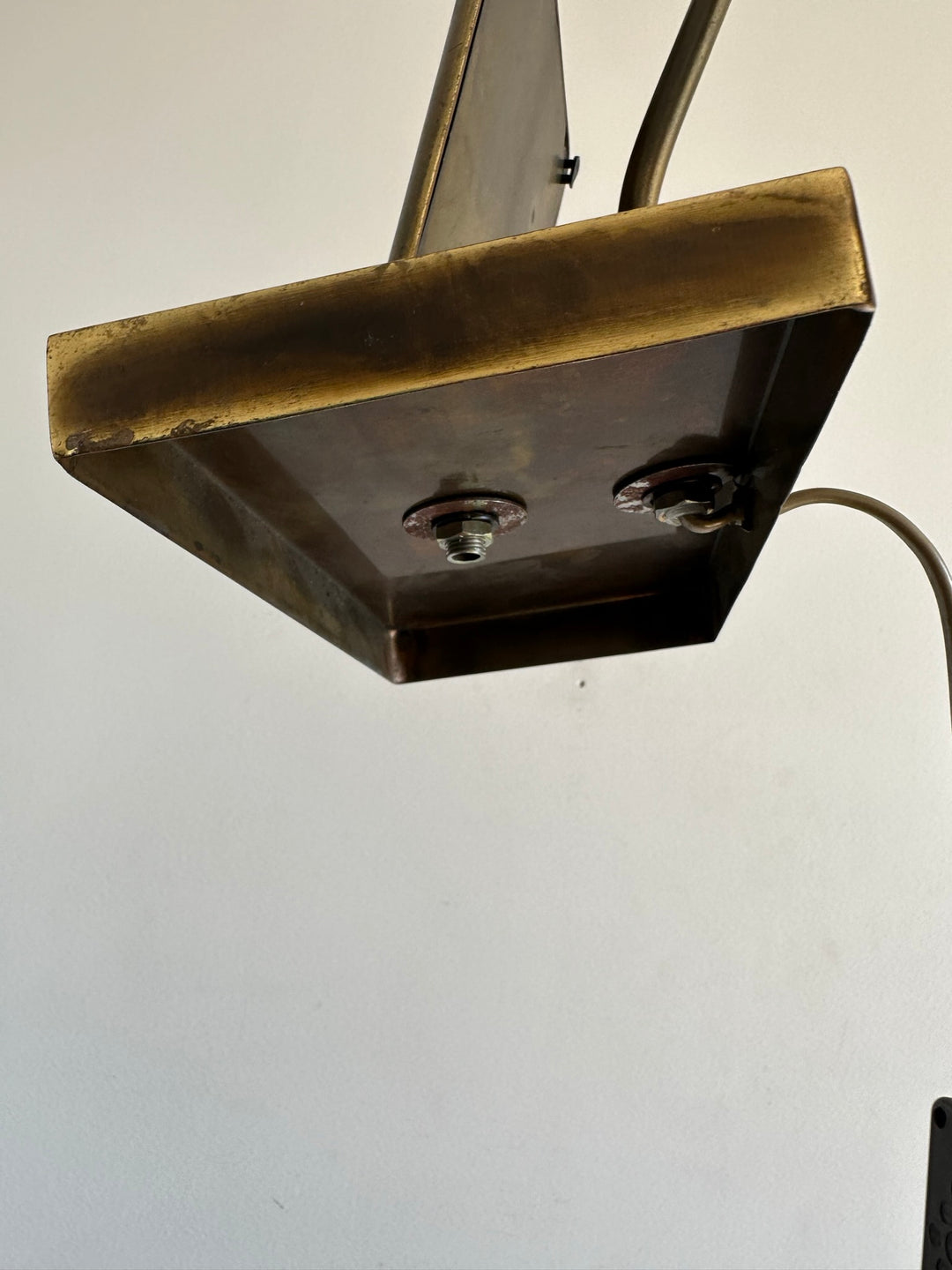 Lampe de notaire en laiton avec cadre photo