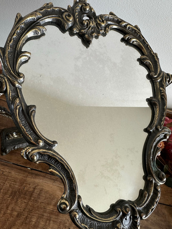 Miroir psyché en laiton et bronze à poser