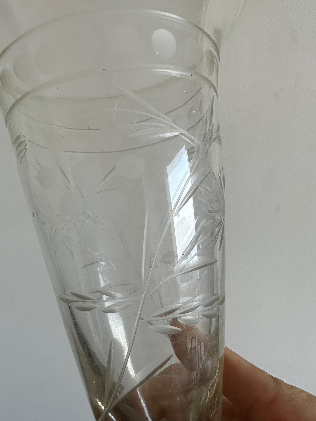 Vase en cristal gravé années 1930