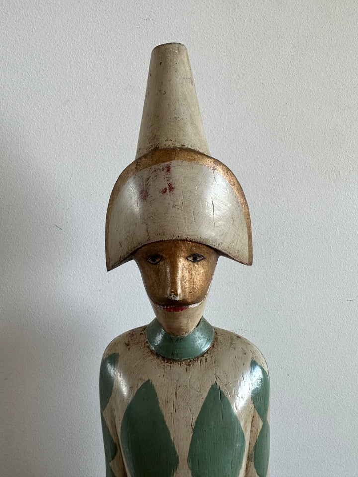 Arlequin de la comedia del' Arte en bois