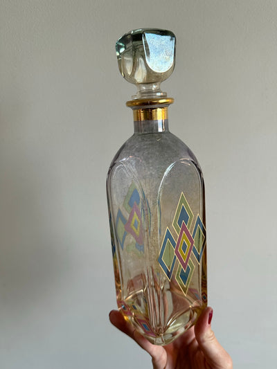 Set carafe verres et plateau motifs losanges années 60
