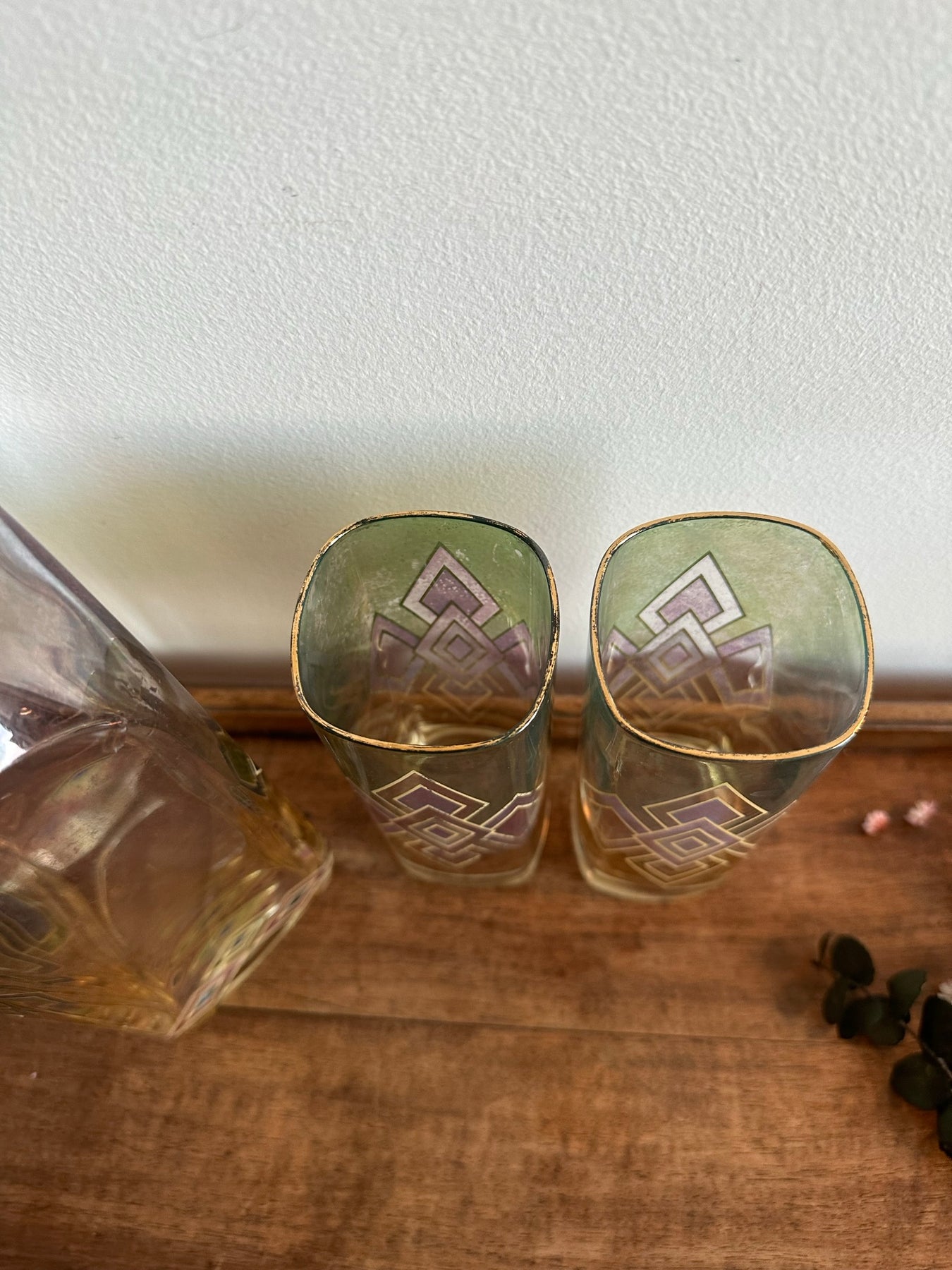 Set carafe verres et plateau motifs losanges années 60 | Ma Cabane Vintage Set carafe verres et plateau motifs losanges années 60 | Ma Cabane Vintage
