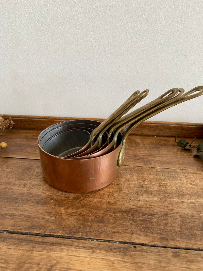 Casseroles en cuivre taille mini vintage